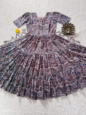 kalamkari flared midi dress