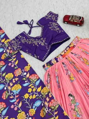 Kalamkari Printed Cotton Lehenga Choli Set