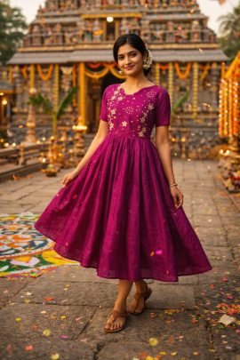 Kota Chex Silk  Gown