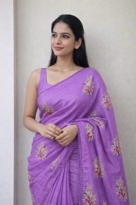 Kota Doriya Saree With Embroidery Work