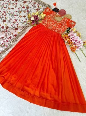Maggam Beads Work Georgette Gown