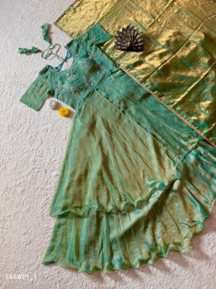 maggam peplum lehenga set