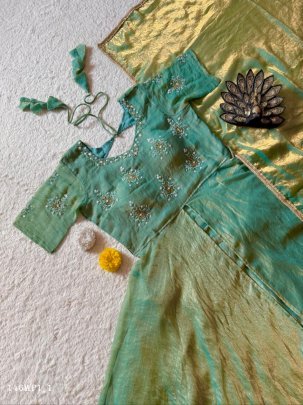 maggam peplum lehenga set