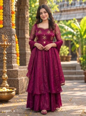 maggam peplum lehenga set