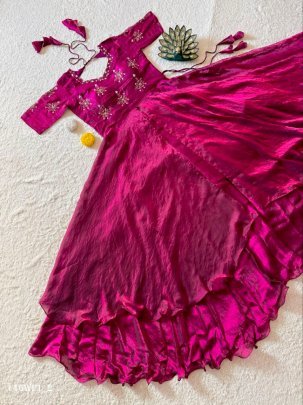 maggam peplum lehenga set