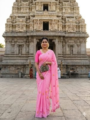 Mal Cotton Print Saree with Cotton Latkan