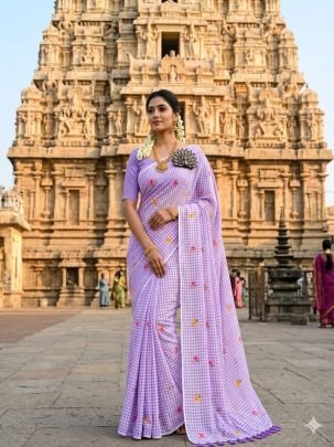 Mal Cotton Print Saree with Cotton Latkan