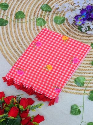 Mal Cotton Print Saree with Cotton Latkan