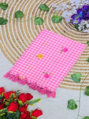 Mal Cotton Print Saree with Cotton Latkan