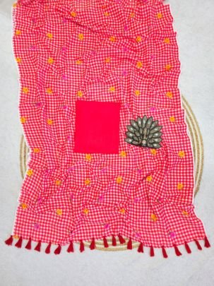 Mal Cotton Print Saree with Cotton Latkan