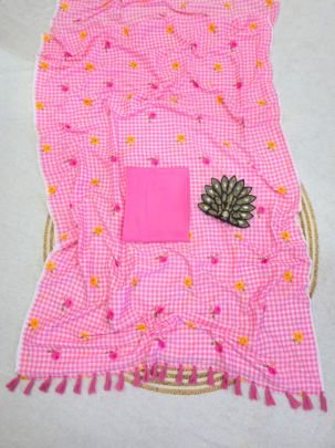 Mal Cotton Print Saree with Cotton Latkan