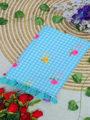 Mal Cotton Print Saree with Cotton Latkan