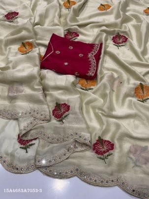 Midnight Bloom Rangoli Silk Saree