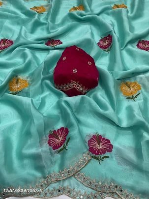 Midnight Bloom Rangoli Silk Saree
