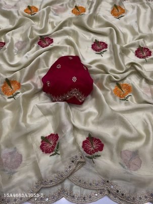 Midnight Bloom Rangoli Silk Saree