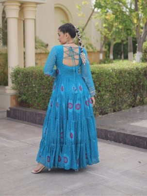 Navrang Kutchi Bandhani Gown