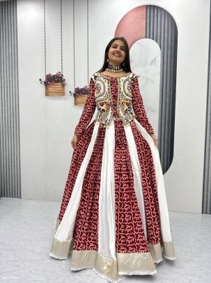 Navratri Special Pure Cotton Gamathi Work Lehenga Choli