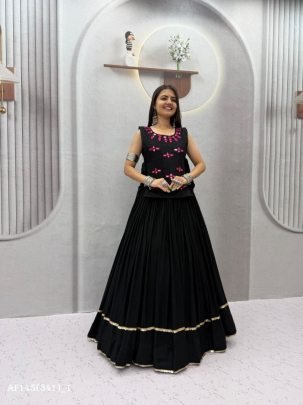 Navratri Special Rayon Cotton Lehenga Choli with Mirror Work Jacket