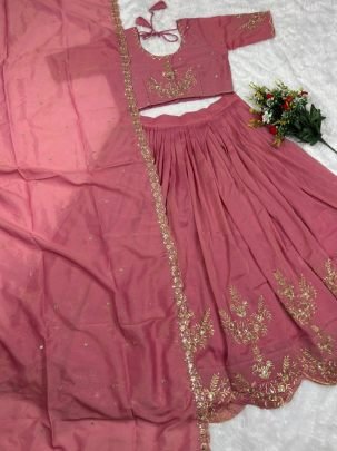 Original South Tissue Embroidered Suit Set with Matching Dupatta