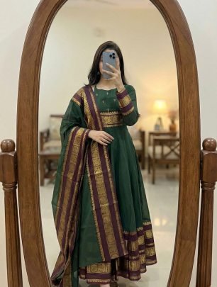 Pattu Cotton Fabric With Handwork And Jacquard Weaving Zari Border And Duppatta