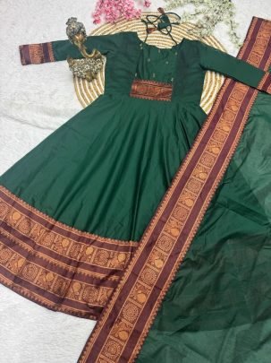 Pattu Cotton Fabric With Handwork And Jacquard Weaving Zari Border And Duppatta