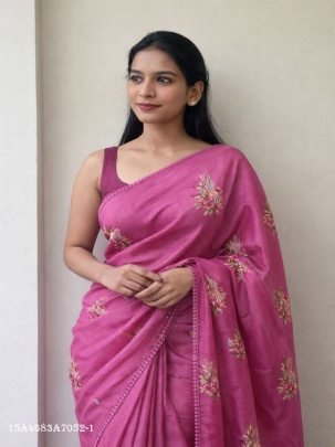 Premium Dola Silk Embroidered Saree