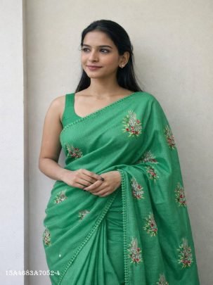 Premium Dola Silk Embroidered Saree