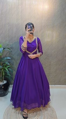 Premium Fux Georgette With Designer Hand Work