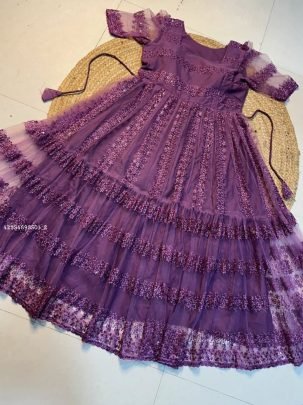 Premium Heavy Net Fabric with Heavy Sequence   Floral Embroidery