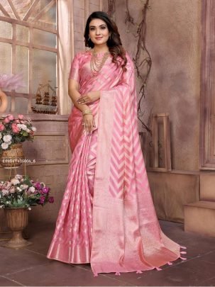 Premium Leheriya Weaving Saree with Gold Zari Border & Rich Pallu