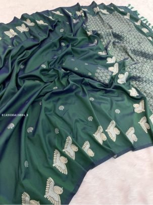 Premium Moonga Silk Saree with Intricate Zari Embroidery and Designer Pallu