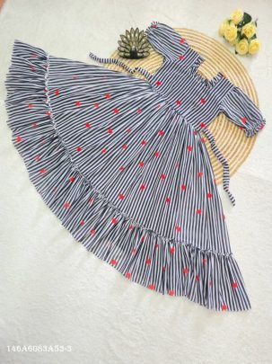 Premium Mul Chanderi Printed Midi Dress