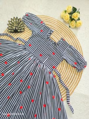Premium Mul Chanderi Printed Midi Dress