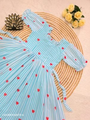 Premium Mul Chanderi Printed Midi Dress