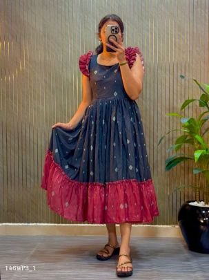 Printed Muslin Midi Dress