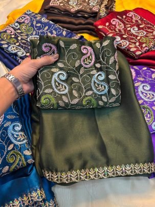 Rangoli Saree Sequence Emrodairy Saree