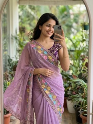Rangoli Silk Saree With Beautiful Heavy Work Saree
