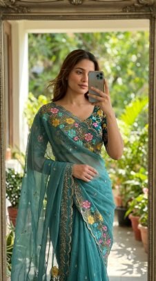 Rangoli Silk Saree With Beautiful Heavy Work Saree