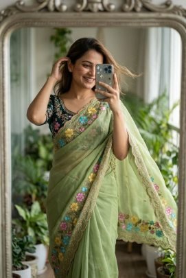 Rangoli Silk Saree With Beautiful Heavy Work Saree
