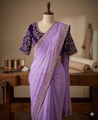Rangoli Silk Saree With Beautiful Embroidery Work