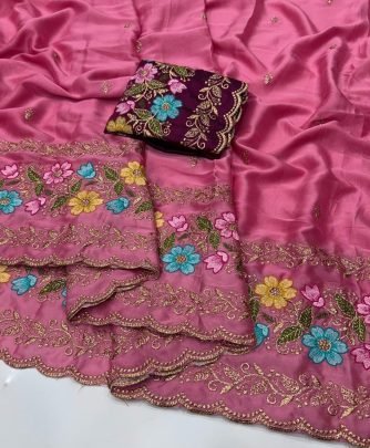 Rangoli Silk Saree With Beautiful Heavy Work Saree
