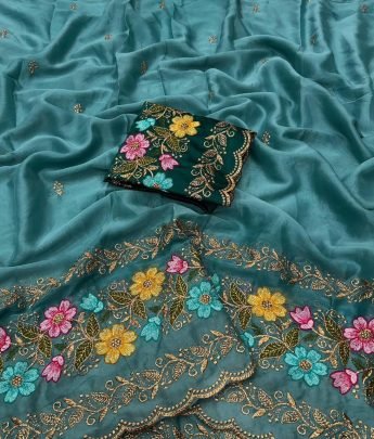 Rangoli Silk Saree With Beautiful Heavy Work Saree