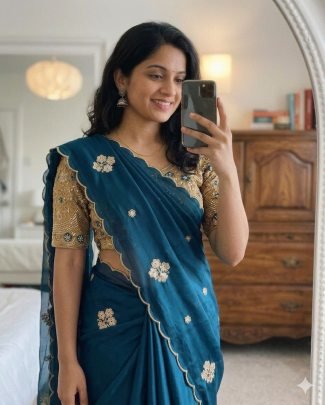 Rangoli Tissue Saree With  Multi Embroidery Work