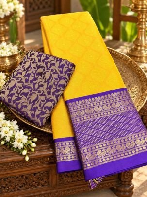 Rivanya Mercerised Copper Silk Saree