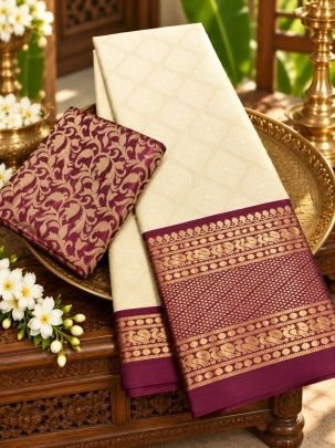 Rivanya Mercerised Copper Silk Saree