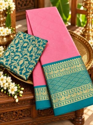 Rivanya Mercerised Copper Silk Saree