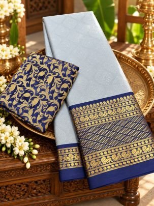 Rivanya Mercerised Copper Silk Saree