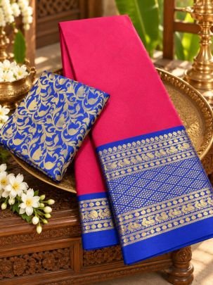 Rivanya Mercerised Copper Silk Saree