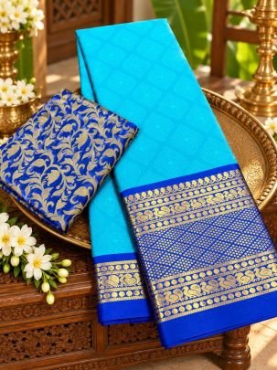 Rivanya Mercerised Copper Silk Saree