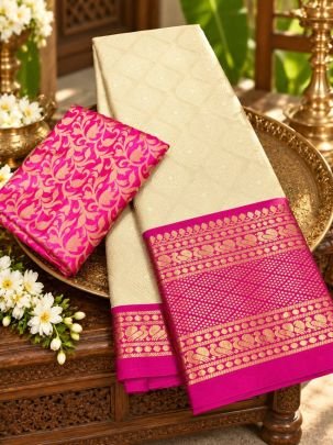 Rivanya Mercerised Copper Silk Saree